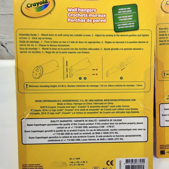 'CRAYOLA' CRAYON SHAPE STORAGE BINS & HANGING PEGS 12 PIECE SET - Picture 14 of 16